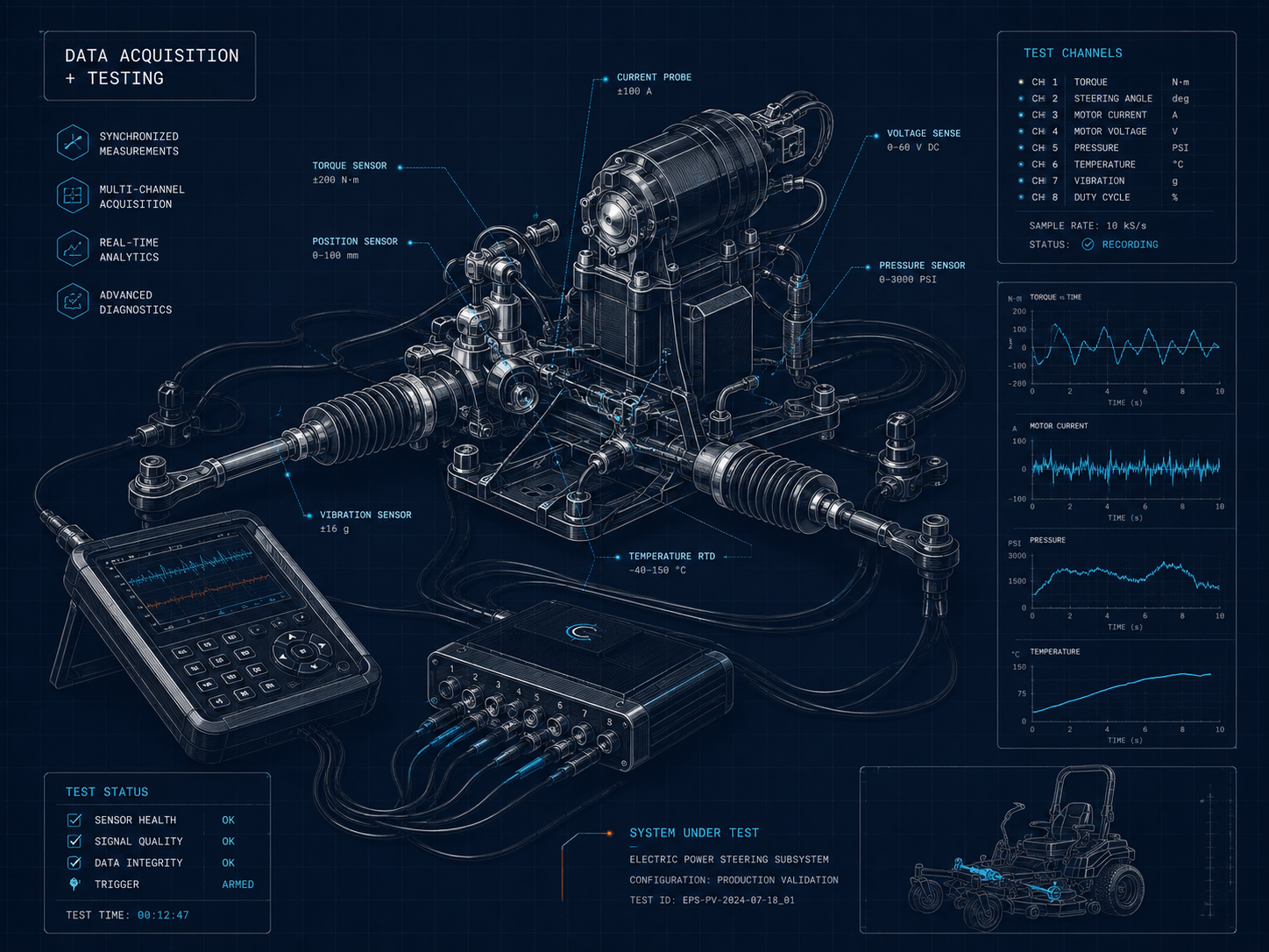 Mechanical, Electrical & Data Acquisition Testing